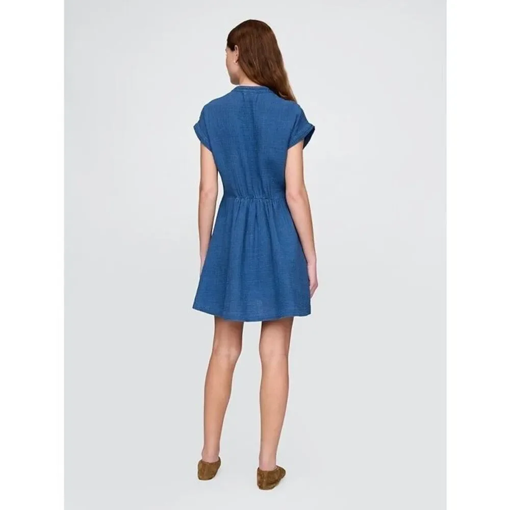 Gap Cotton Gauze Denim Mini Shirtdress Women’s dress Size small - Picture 11 of 12